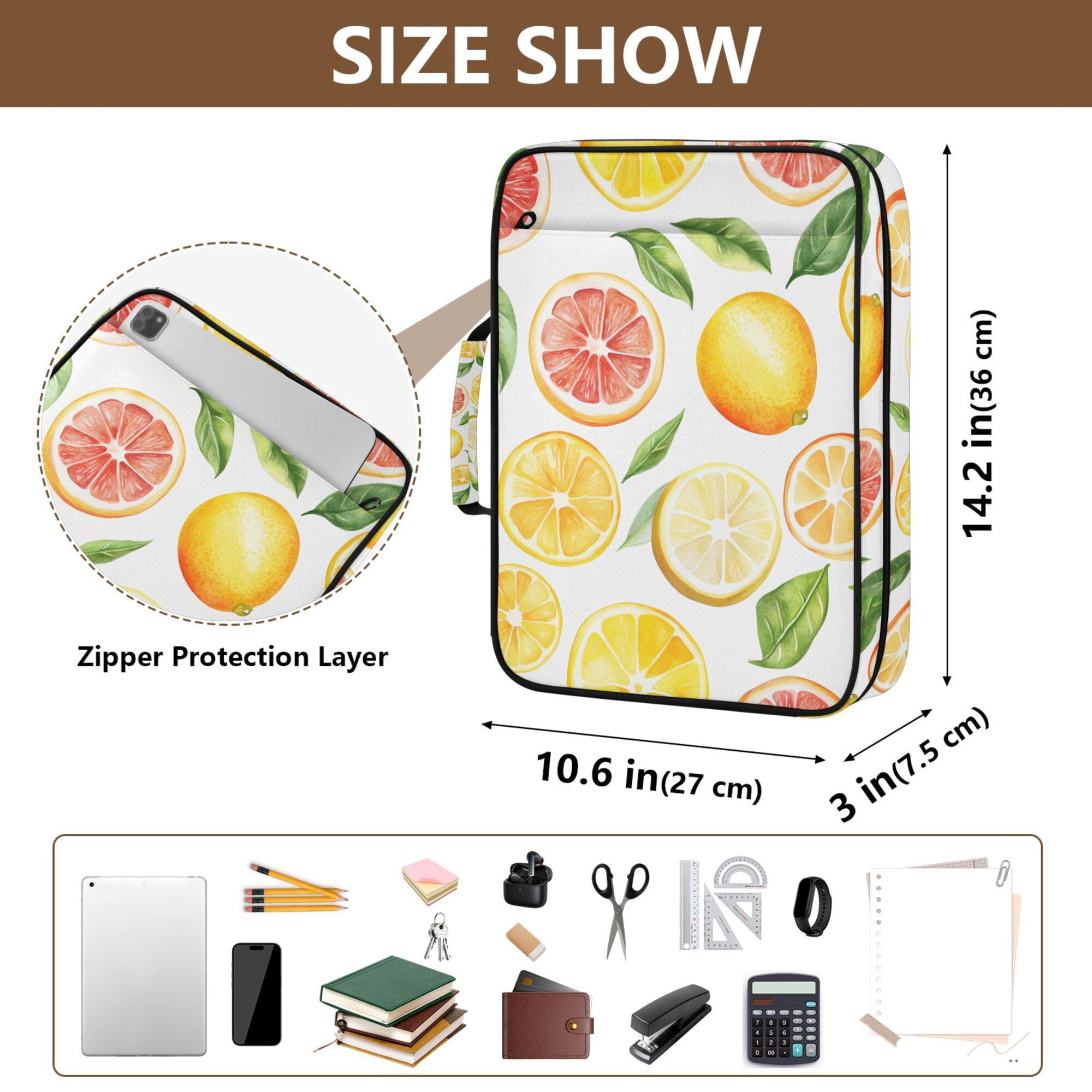 FORMRS Accordion File Folder A4 Size 7-Pocket Expanding Document Organizer Bag with 3 Ring Binder, Candy Lemon