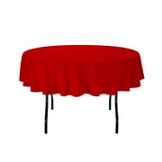 70 in. Round Polyester Tablecloth Red