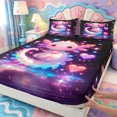 thumbnail image 3 of Manfei 3D Print Axolotl Fitted Sheet Full,Ocean Animal Bed Set,3pcs,1 Fitted Sheet and 2 Pillowcases, 3 of 6