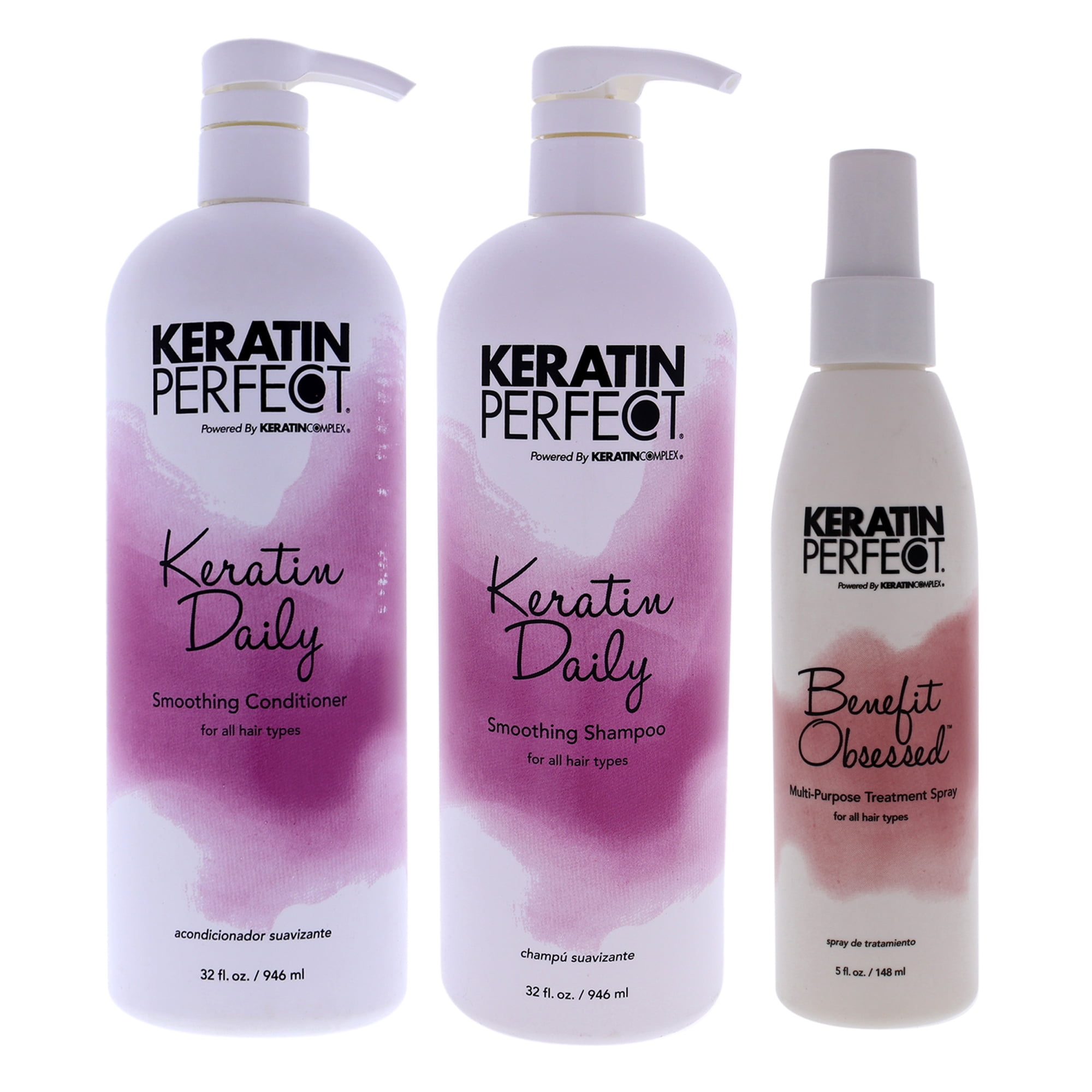 Keratin Perfect Keratin Daily Kit, 32oz Shampoo, 32oz Conditioner, 5oz