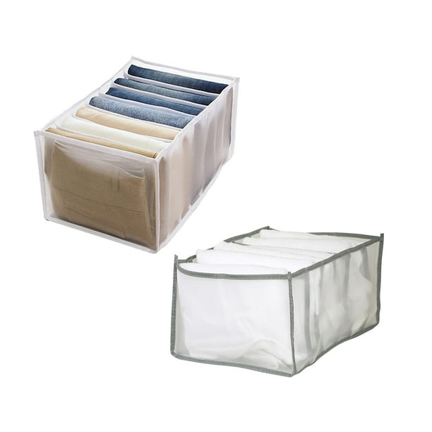 Xihbxyly Organizador de Almacenamiento de 2 Piezas, Caja de Malla de Nailon para Ropa, Organizador de Armario Que Ahorra Espacio, para Guardar Vaqueros y Ropa Interior, Diseño Fácil de Limpiar, Organ