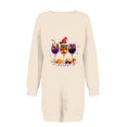 thumbnail image 4 of Pisexur Robes de Noël pour Femmes, Robe Chandail en Molleton à Col Rond Imprimé Verres de Vin Tendance, Robe de Fête Décontractée à Manches Longues, Robe de Vacances de Noël Mini Robe, 4 of 4