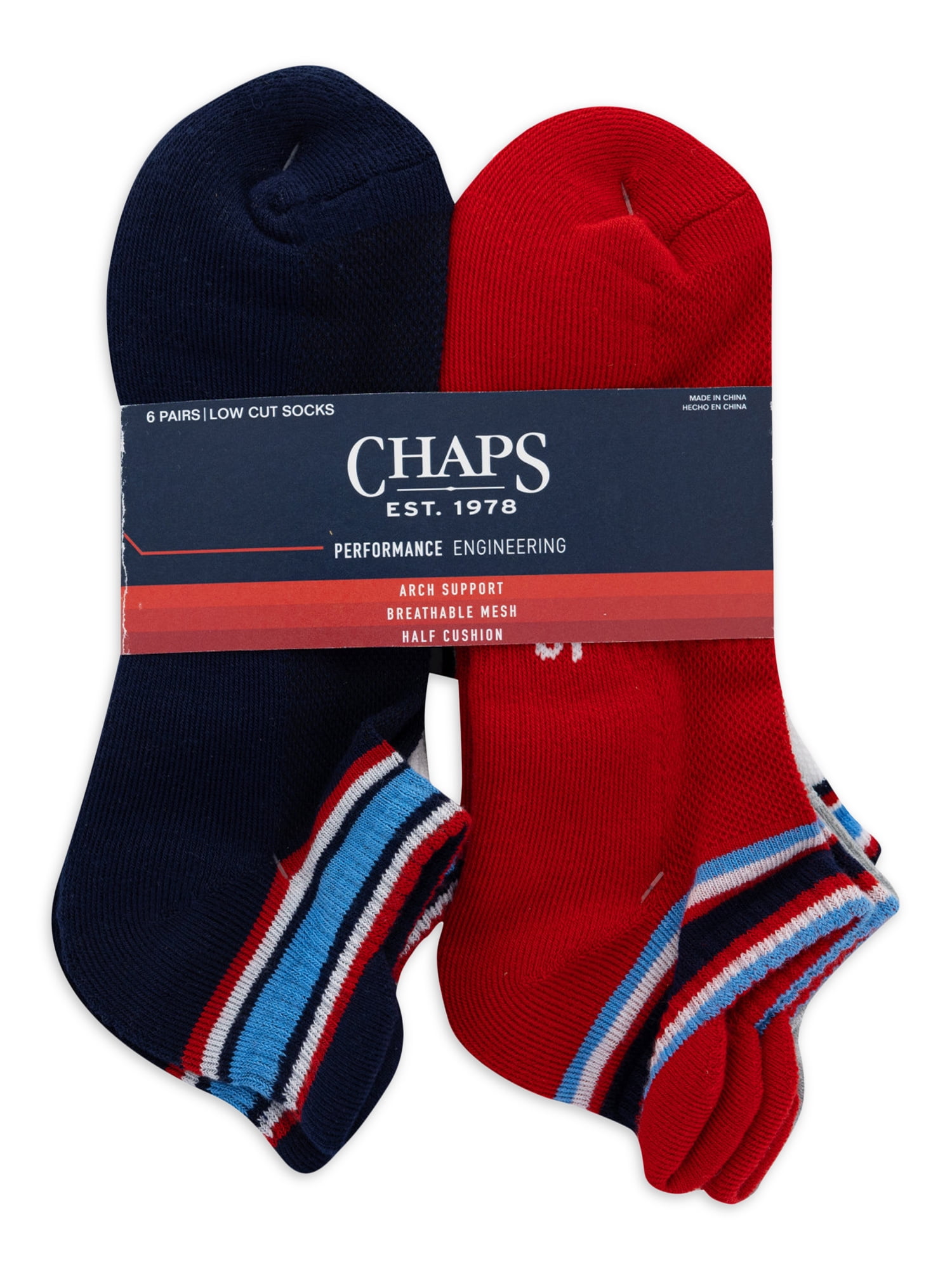 Chaps Sport Men's Camoflage Low Cut Socks 6-Pair Pack