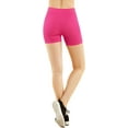 thumbnail image 4 of 2 Pack Women's Seamless Stretch Yoga Exercise Shorts MAGENTA, 4 of 4
