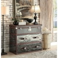 thumbnail image 2 of ACME Aberdeen Rectangular Sofa Table in Vintage Dark Brown and Stainless Steel, 2 of 2