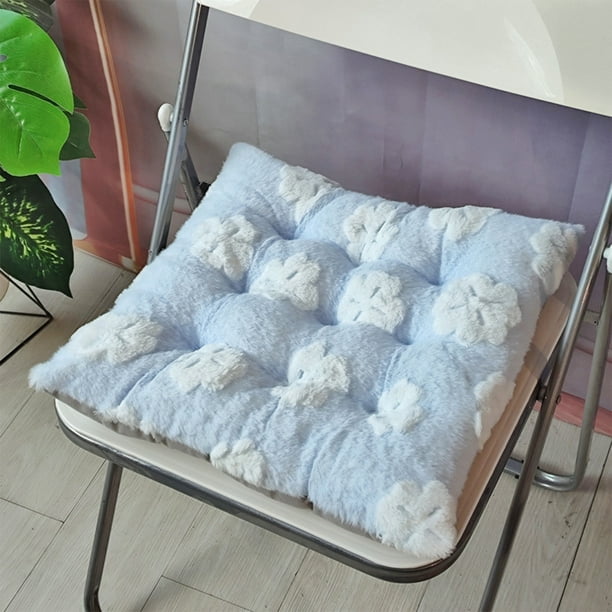 Cojín de piel de conejo, decoración navideña, cojín grueso de piel de conejo de invierno, cojín suave para silla de comedor, cómodo cojín de terciopelo de algodón para silla, decoración de Halloween,