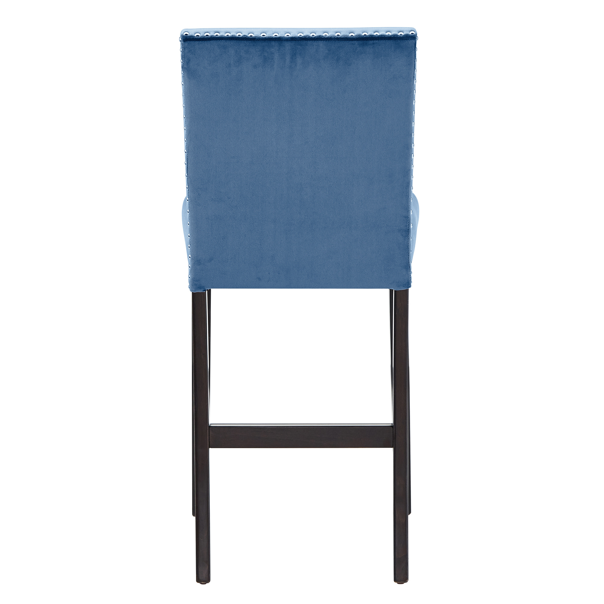Weston Home Banford Nailhead Velvet Upholstered 26" Counter Height Chairs, Set of 2, Blue