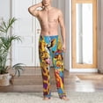 thumbnail image 6 of Lsque Colorful Giraffes with Drinks Print Men's Pajama Pants, Lounge Pant - Comfortable Home Wear,Elastic Waistband, Stylish Design-Small, 6 of 9