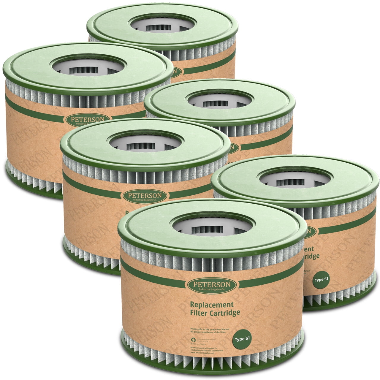 Peterson Replacement Filter Type S1 Compatible with Intex PureSpa Inflatable Hot Tub (11692 Spa Filter) 6 Pack