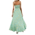 thumbnail image 5 of Vestido largo de verano sin mangas, cuello en V sin espalda estampado de flores cordón irregular, 5 of 5