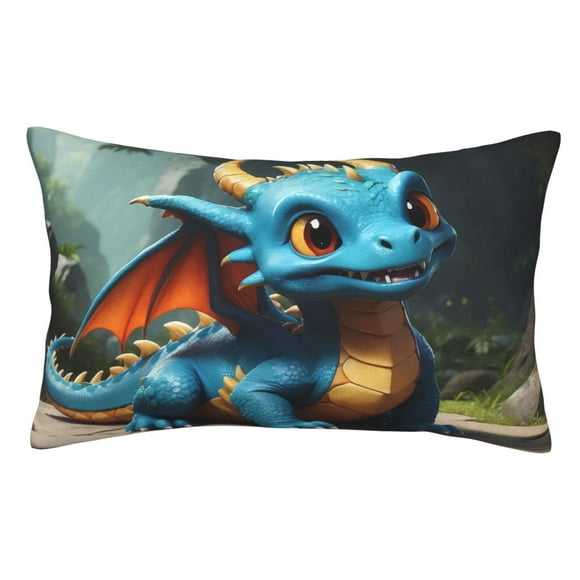 Balery Adorable Blue Baby Dragon Funda de Cojín Estampada, Regalos para Mujeres, Regalos de Amor para Ella, Regalos para Novia o Esposa, Funda de Almohada-20"x30"
