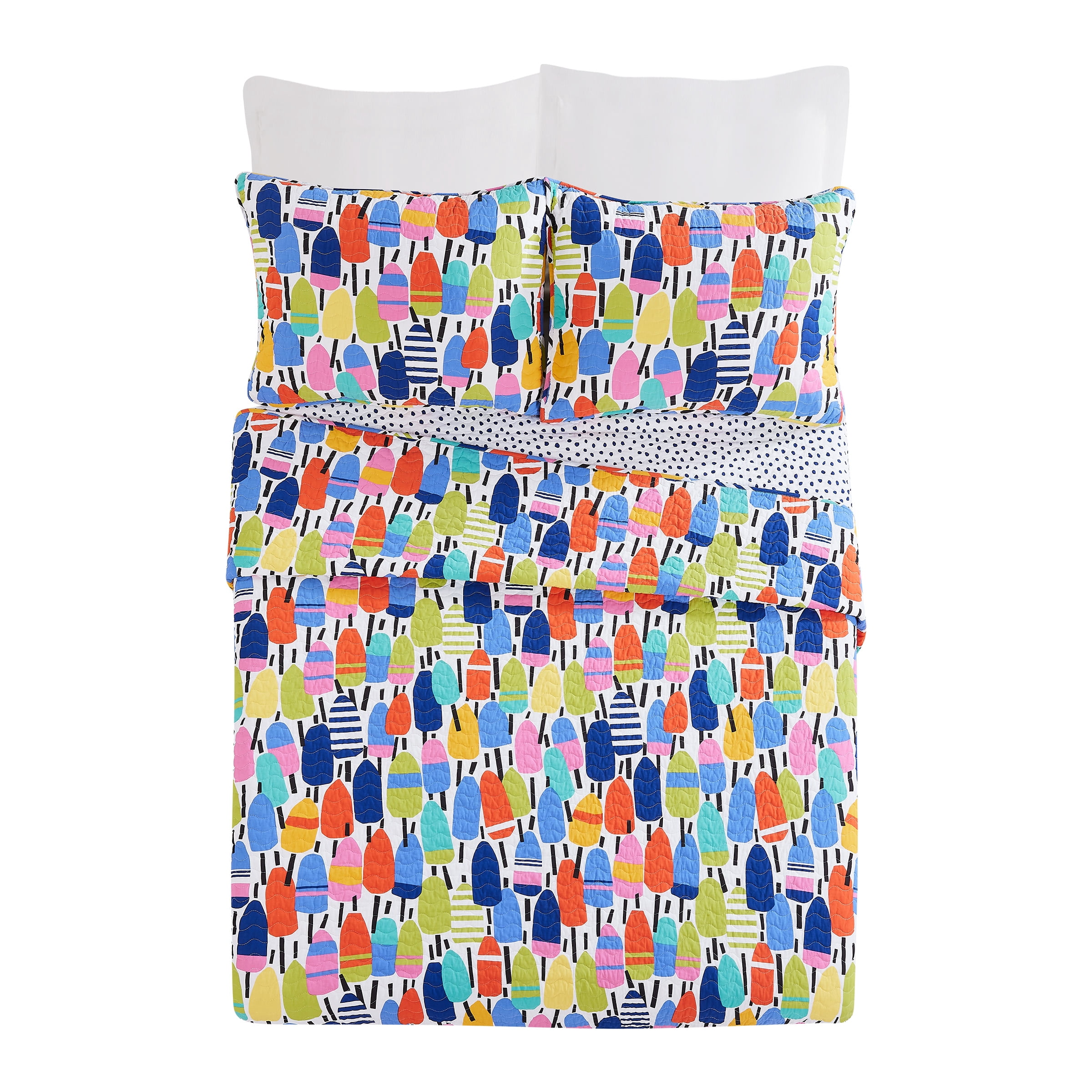 Makers Collection Buoys Multi-Color Cotton 2-Piece Quilt Set, Twin