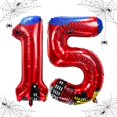 thumbnail image 1 of Globos de aluminio Laackys con diseño de araña, número 40 cm, para fiestas, 1 of 2