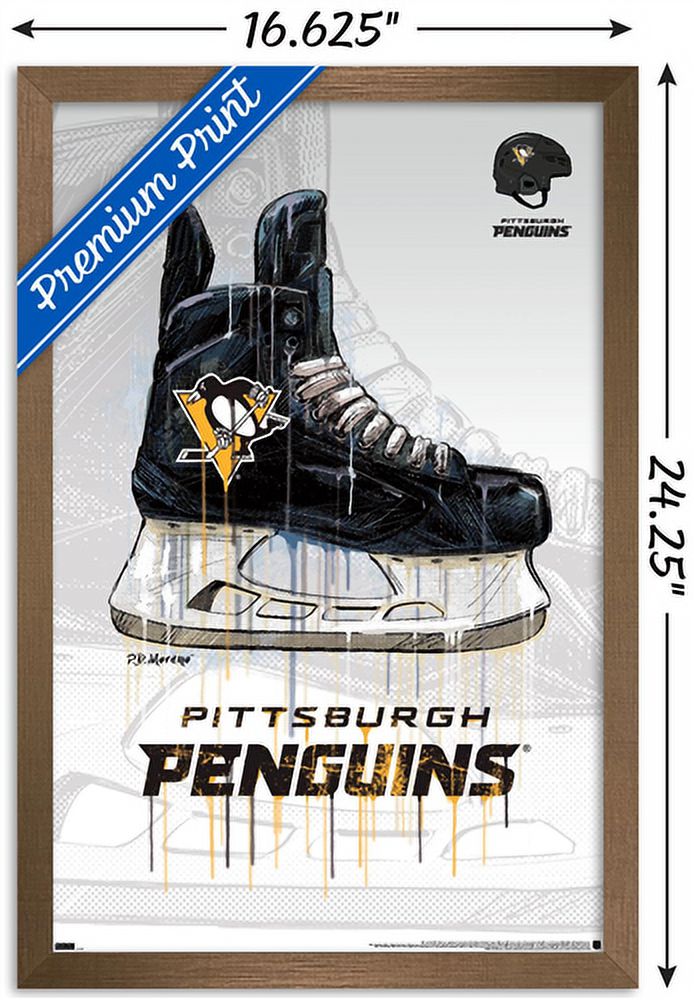 NHL Pittsburgh Penguins - Drip Skate 21 Wall Poster, 14.725" x 22.375", Framed