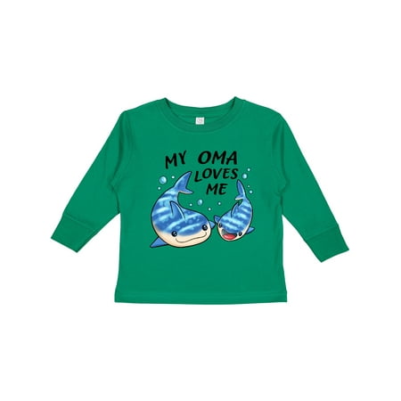 

Inktastic My Oma Loves Me- Whale Shark Gift Toddler Boy or Toddler Girl Long Sleeve T-Shirt
