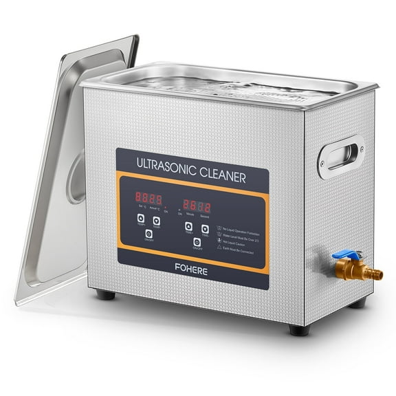 FOHERE Ultrasonic Cleaner 6.5L with Heater and Timer, 180W Stainless Steel Ultrasonic Jewelry Cleaner for Parts, Glasses, Watch, Retainer