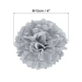 thumbnail image 2 of Uxcell Tissue Pom Poms Flowers Paper Flower Ball for Party Backdrop Decoration Silver 4", 2 of 7