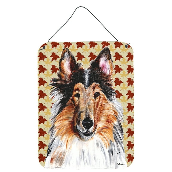 Collie Fall Leaves Wall or Door Hanging Prints
