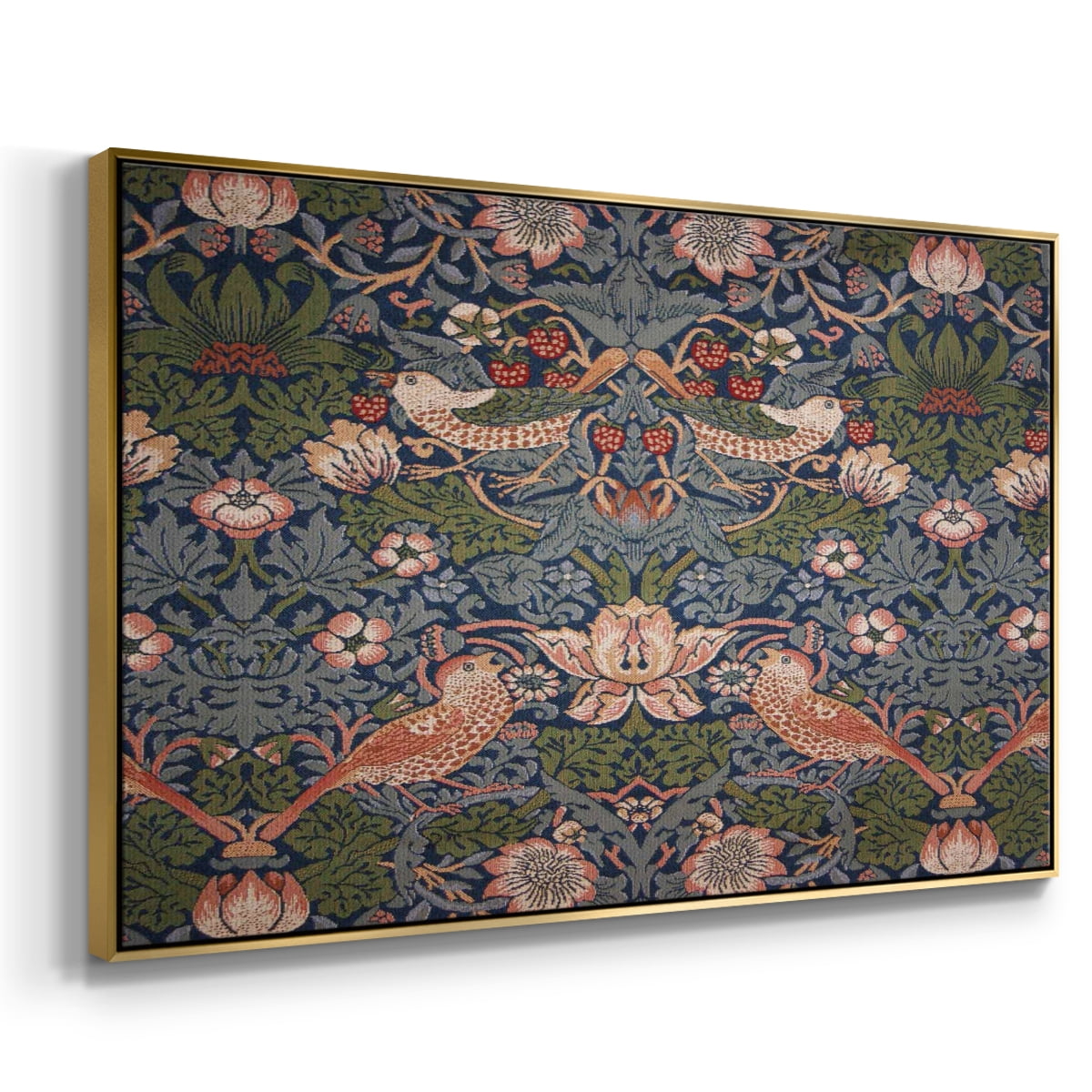 Vintage Abstract Print-LVIII Framed in Gold Wood Gallery Wrapped Canvas 27 in. x 41 in.
