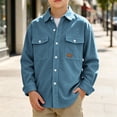 thumbnail image 3 of Xdegoge Toddler Boys Corduroy Button Down Shirts Long Sleeve Casual Shacket Jackets with Chest Pockets Fall Winter Outerwear Tops, Size 4T, 3 of 7