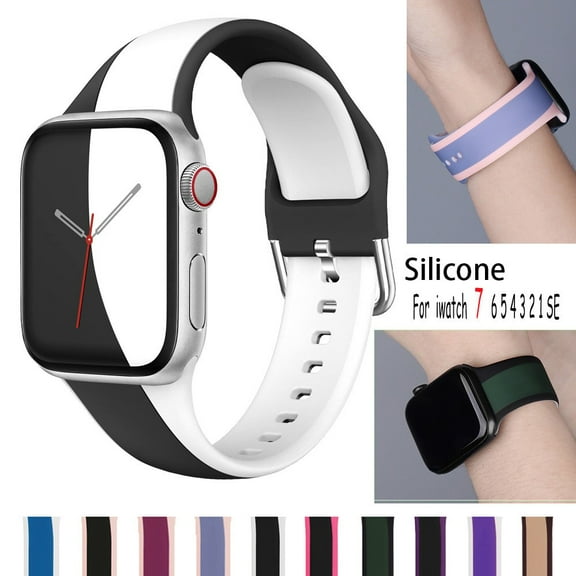 Silicone Strap for Apple Watch Band 45mm 44mm 41mm 40mm 42mm 38mm 45 mm Sport correa Bracelet Belt iWatch Series 4 3 5 SE 6 7