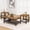 Brown, variant on Baxluxe 3 Pieces Living Room Coffee Table Set, Retro Coffee Table with 2 Square End Tables, Tea Table Set with Metal Frame for Apartment Home Office, Gray