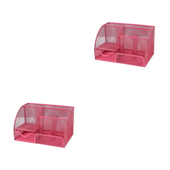 Organizador de escritorio semitransparente Bearachild con cajón Rosa roja 2Conjunto