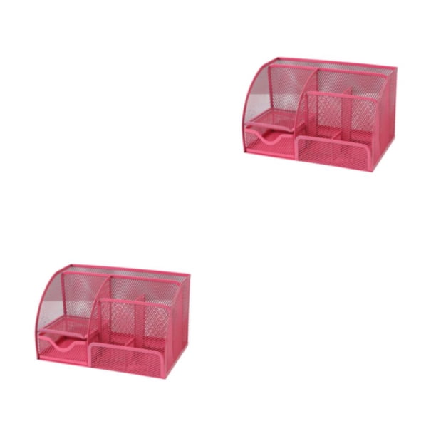 Organizador de escritorio semitransparente Bearachild con cajón Rosa roja 2Conjunto