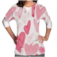 thumbnail image 2 of EQWLJWE Hauts à Col en V pour Femmes Chemise à Manches Courtes Imprimée pour la Saint-Valentin avec Poche Protectrice Hauts d'Été pour Femmes 2023, 2 of 4