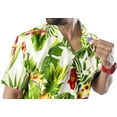 thumbnail image 2 of LA LEELA Men's Hawaiian Shirts Short Sleeve Button Down Shirt Mens Party Shirts Casual Vacation Summer Tropical Island Shirts for Men Funny XL Floral Pineapple, White, 2 of 5