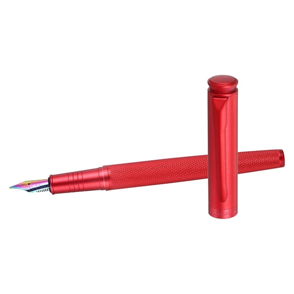 Titanium Extra Fine Nib Black Forest Fountain Pen, 1 Pack Calligraphy Pen Smooth Writing with Refillable Ink Converter for Professional Office Journaling Calligraphy Gift, Red