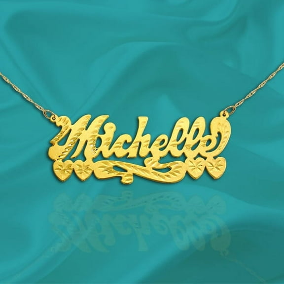 24K Gold Plated Sterling Silver Personalized Name Necklace with Name of Your Choice - Made in USA