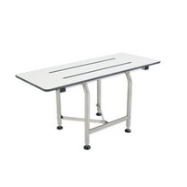 Easy Touch Shower Seat with Folding Legs - ADA Wall Bathroom Bench with Patented Effortless Up Down Motion for Adults Seniors Disabled Bariatric/304 Stainless Steel/Phenolic Resin/ 26" x 16"