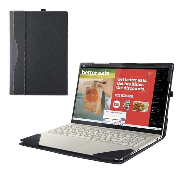 Laptop Case Cover for Lenovo Yoga 7 2-in-1 16ILL10 /16AKP10 16-inch, 2-in-1 Detachable PU Leather Protective Shell Sleeve(Black)