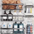 thumbnail image 1 of Estantes de ducha adhesivos, paquete de 6, organizadores y almacenamiento de baño de gran capacidad, estantes inoxidables con soporte para jabón, sin perforaciones, montaje en pared, decoración de, 1 of 7