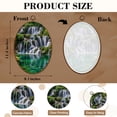 thumbnail image 3 of Canvas Wall Art Waterfall Nature Picture Landscape Green Forest Moss covered Rocks Oval Framed Canvas Prints Vintage Wall Hanging Decor for Home Decorations 8.6"x11.4", 3 of 7