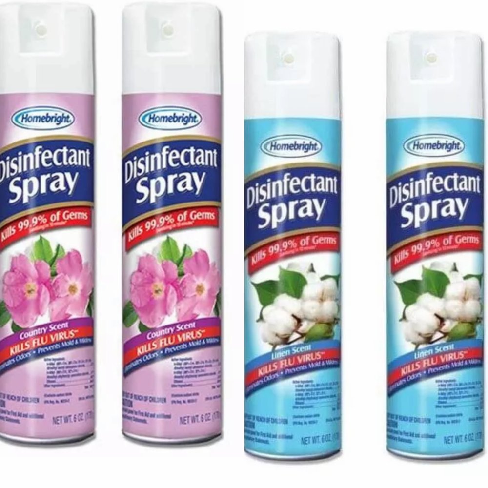 4 Homebright Disinfectant Spray County or Linen Scent 6 oz cans Each