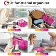 thumbnail image 5 of Byootique Portable Makeup Bag Zippered Water-resistant Organizer PVC Open Flat Travel Toiletry Organizer Travel Daily Use, Pink, 5 of 9