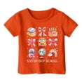thumbnail image 1 of PMVFHDE T-Shirts pour Filles T-Shirts Graphiques d'Été pour Filles Hauts d'Été pour Filles 2025 Garçon et Fille Imprimé Décontracté Col Rond Manches Courtes T-Shirt Haut Orange, 4-5 Ans, 1 of 4