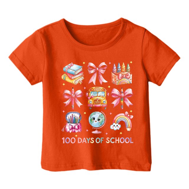TZEWGL Chemise Mignonne pour Enfant Mode Imprimé Col Rond Manches Courtes Vêtements pour Filles Garçons Taille 12-13T