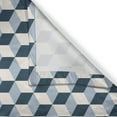 thumbnail image 3 of Ambesonne Retro Kitchen Curtains, Cubes Squares 3D Style, 55"x45", Blue Pale Blue White, 3 of 3