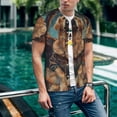 thumbnail image 6 of Goofa Tree Meditating Golden Retriever Pattern Mens Golf Shirt Baseball T-shirt Moisture Wicking Dry Fit Performance Sport Short Sleeve Striped Golf Polo Shirts-Small, 6 of 7