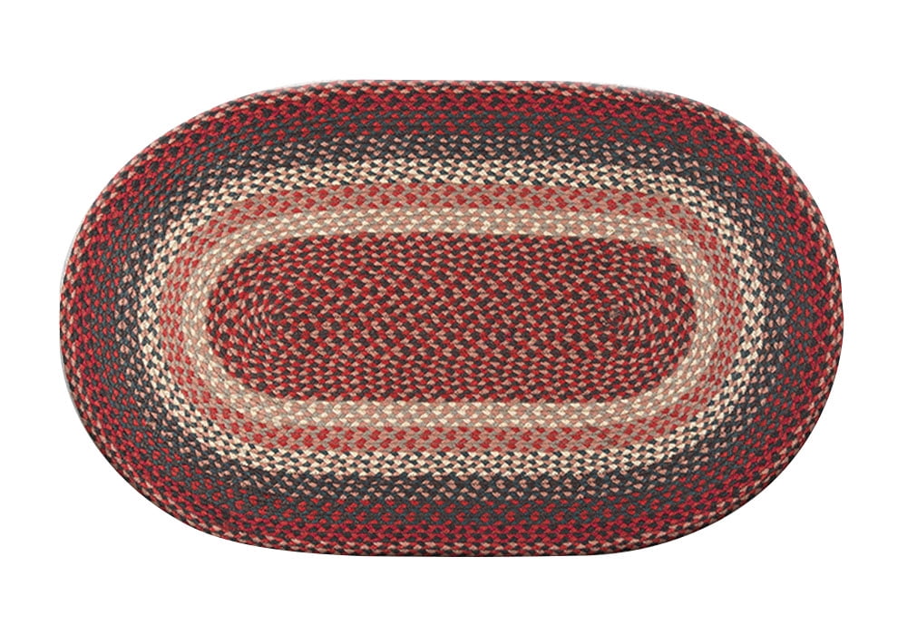 Earth Rugs C012 Oval Rug, 27 x 45"", Burgundy