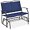 Navy/Black, variant on SAZYY Premium 2 - Person Outdoor Patio Swing Glider Loveseat Rocker Bench with Textilene Fabric & Sturdy Steel Frame for Deck, Porch & Garden Relaxation,