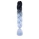 thumbnail image 1 of Nvzi Extensiones de cabello para trenzar para mujer, 3 paquetes de 100 g/paquete, 60 cm (24 pulgadas), cabello sintético resistente al calor para trenzas de ganchillo, de negro a gris claro., 1 of 2