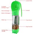 thumbnail image 2 of Botella de agua portátil para perros, bebedero para mascotas 4 en 1 con tazón para beber, espacio para almacenar alimentos, bolsa para excrementos, pala para excrementos, sin BPA (verde), 2 of 4