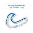 thumbnail image 5 of Y'all Sterling Silver Wave Ring for Women with Blue Opal Inlay, Size 6, 5 of 5