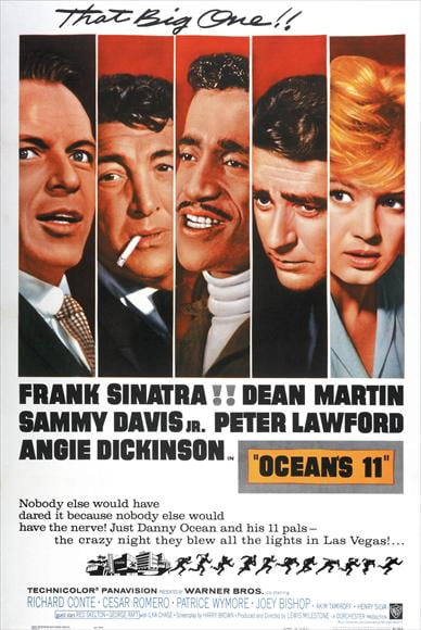Angie OCEANS 11 Movie POSTER 27x40 Frank Sinatra Dean Martin Sammy Davis Jr 