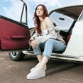 thumbnail image 6 of FOSDUO Women's Glitter Platform Sneakers Bling Thick Sole Rhinestone Sequin Lace-Up Non-Slip Breathable Casual Shoes for Wedding Party Daily Wear(White Glitter,US5), 6 of 7