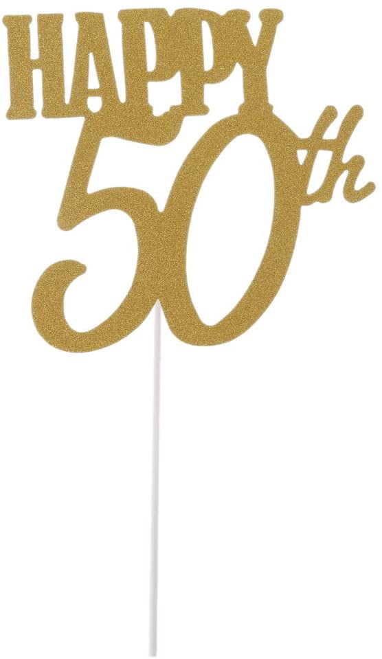 2 Pc Gold Happy 30th/40/50/60 Wedding/Birthday/Party Cake Topper Cake Decoration 